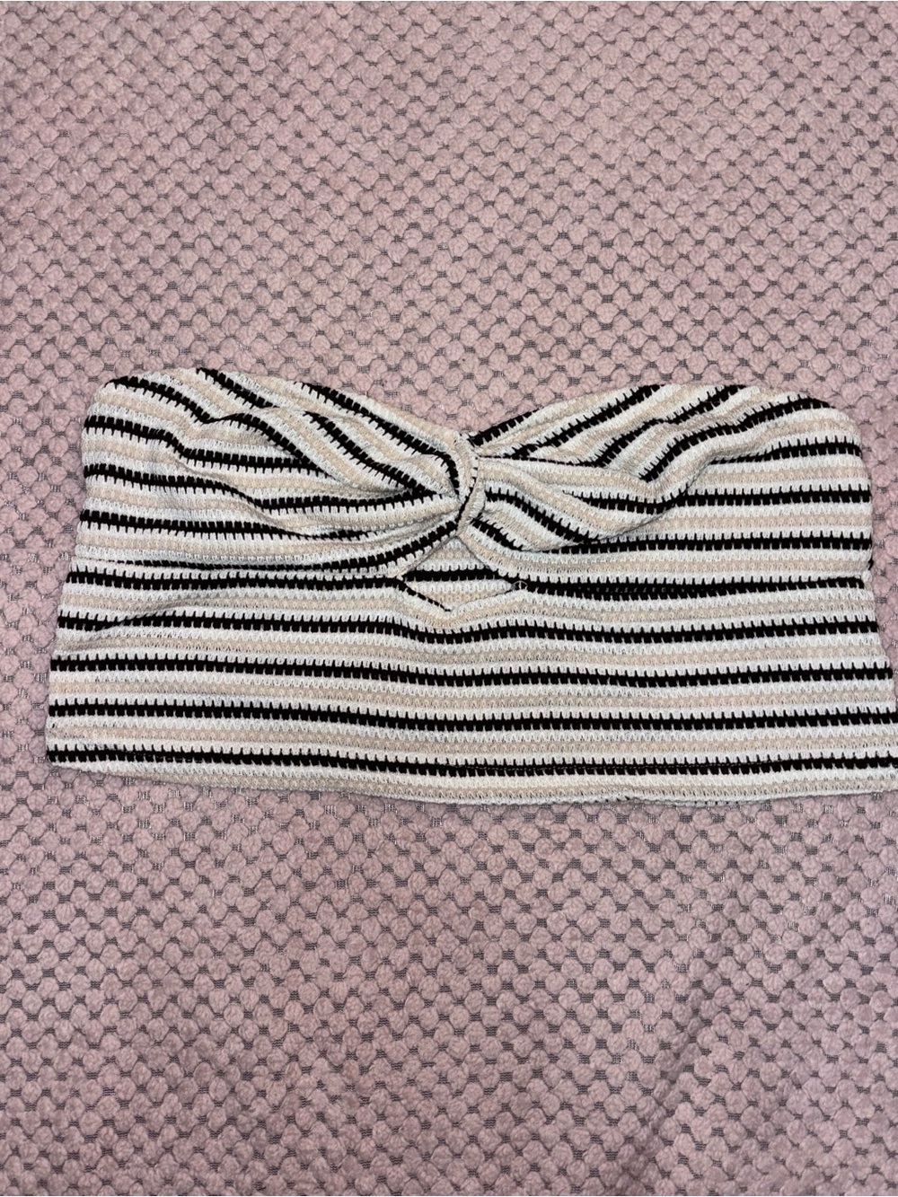 SHEIN Black & White Striped Twist Bandeau